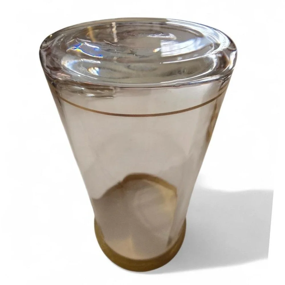 MCM Tiffin? Gold Rimmed Glassware‎ Set 7pc Mid-Century Modern Barware Clear Gold